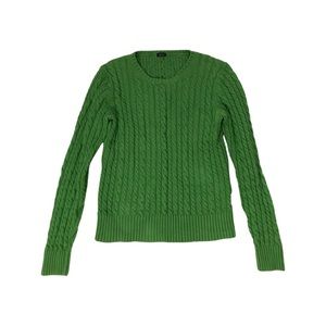 GAP Stretch Green Cable Knit Sweater